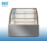 Glass 4ft Silver Commercial Bakery Cake Display Showcase SASO 3 Layer Right Angle