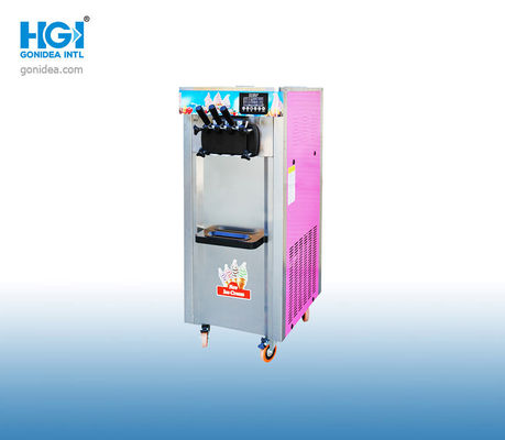 Ticari 2.3KW Profesyonel Yumuşak Servis Dondurma Makinesi 25L Ayaklı